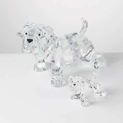 Darmomoon Acrylic Puppy Statues Dog Figurines Set Of 2 Animal Collectible Sculpture Lovely Craft Ornament Nice Gift 2 Piece Paperweight Figurine 7.8'' Long &3.5'' Long #TOP8