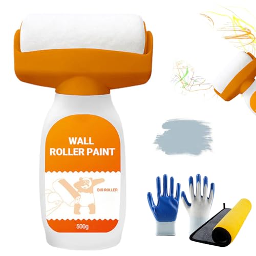 Wall Repair Roller Paint,Wall Patching Brush Graffiti Remover, Multifunctional Wall Repair, Portable Spackle Stick for Walls in Dorms Bedrooms Living Rooms (Gray Blue)
