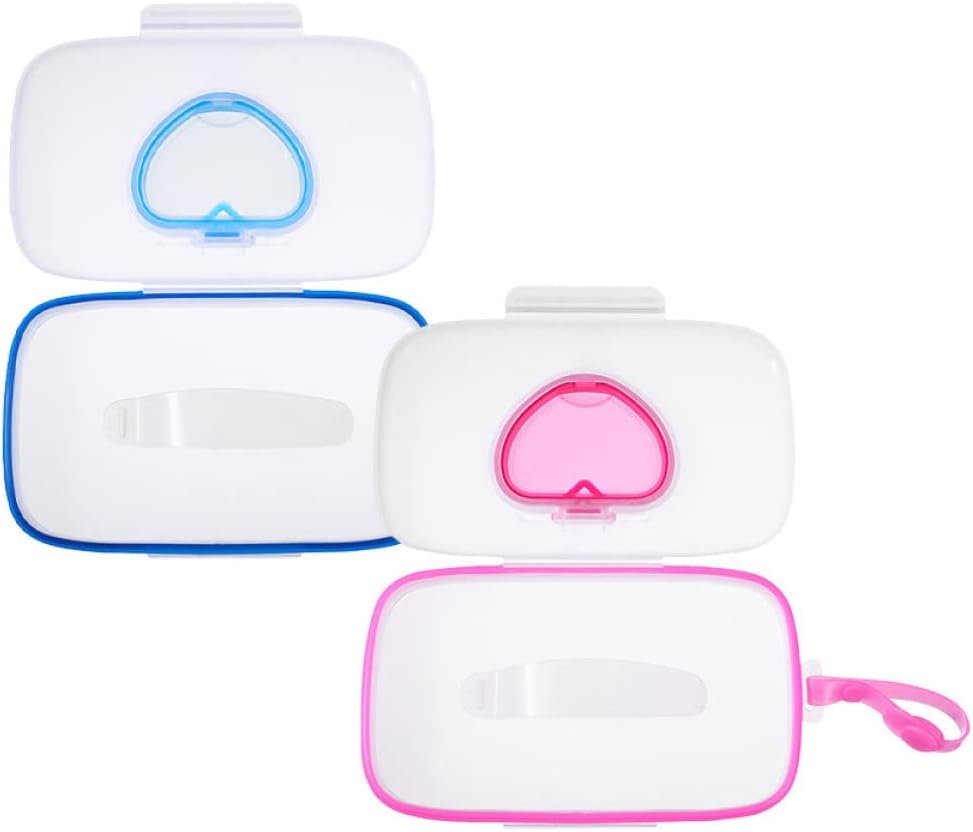 2Pcs Portable Wipes Holder Assorted Color Reusable Tissue Case Lightweight and Convenient for Travel Material for Diaper Bags