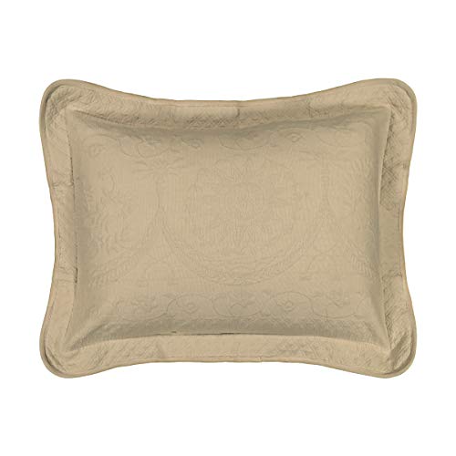 Image of King Charles Modern Farmhouse Floral Matelasse Decorative Pillowcase, 100% Cotton Breathable Bedding, King Sham (20 inch x 36 inch), Birch