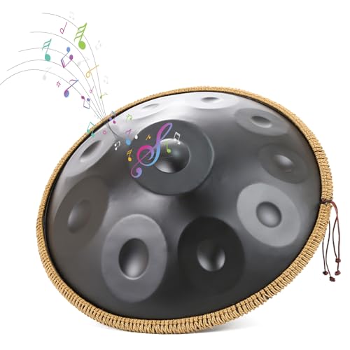 Handpan Drum 10 Notas Acero 432Hz Negro miniatura 1