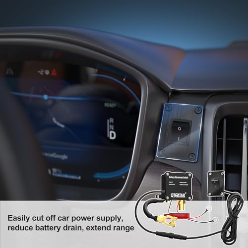 Image of 12V 250A Battery Disconnect Switch Kill Switch | KCD4 Boat Rocker Panel Switch(AC 16A 250V,20A 125V) for Car Truck RV, 9.84 FT Cable, to Prevent Battery Drain, Pre-Wired