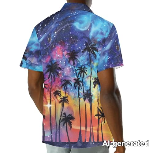 Image of Hawaii Matching Couple Outfits Husband and Wife Clothing Fashionable Mens Casual Shirts Hawaii Dress with Soft Fabric