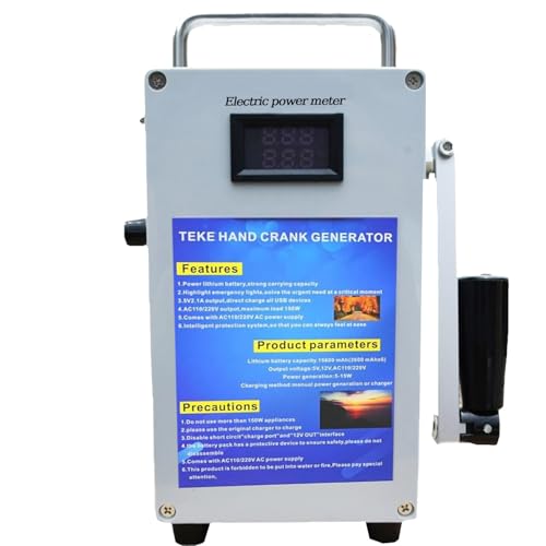 DowPie Outdoor Large Capacity Hand Crank Generator 220V/110V 200W/500W, High