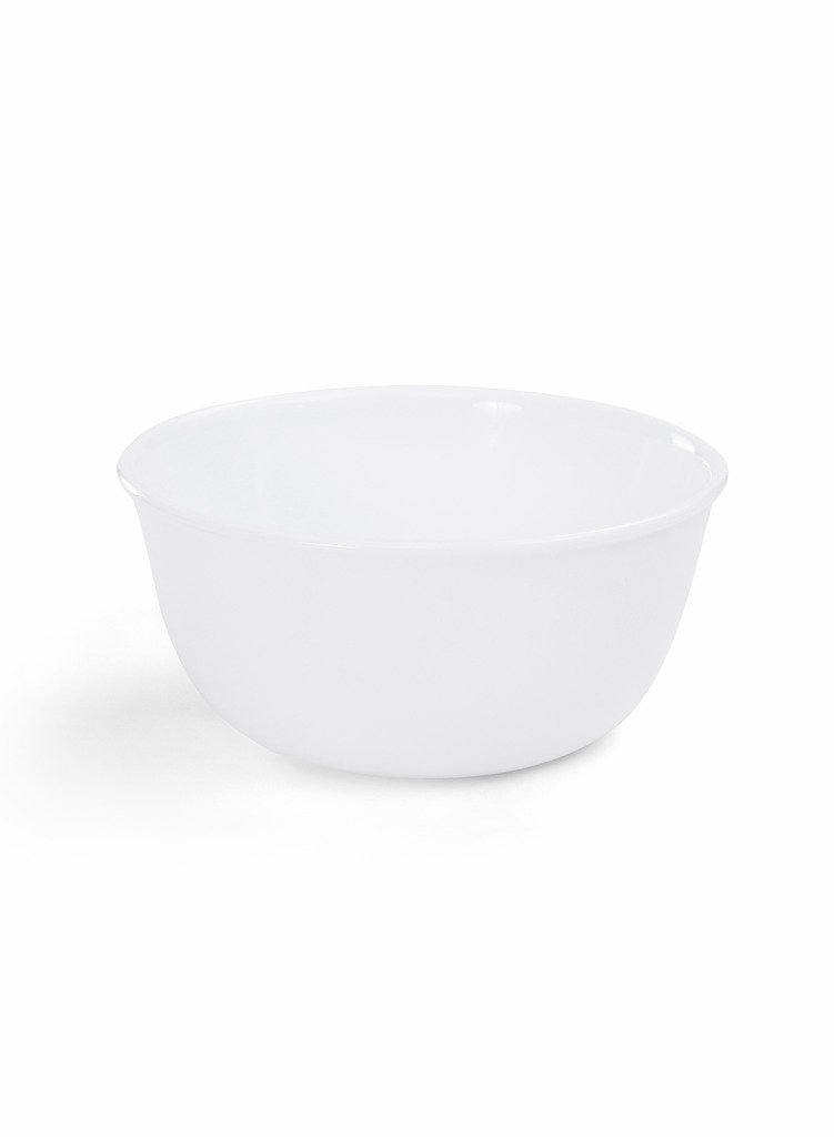 24 Seven Store Microwave Safe Modern Big Bowl for Mixing Snacks for Kitchen, Serving Food (White, 1300 ml) - Set of 6