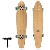 DEBROO Flexible Bamboo Longboard Skateboards Cruiser Complete 42' Green
