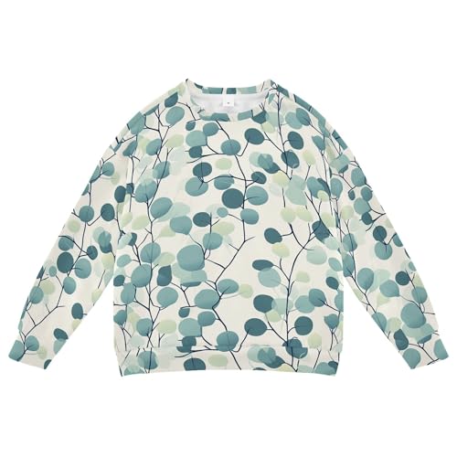 JUNZAN Cartoon Eucalyptus Leaf Kids Boys Sweatshirts Hoodies Long Sleeve Fall Tops Shirts Athletic 4T