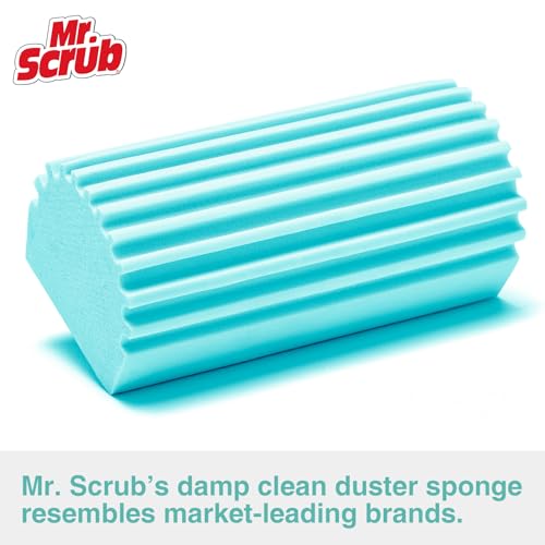 4 Pack Damp Dusting Sponge Duster, Blue Dust Cleaning Sponge, Reusable Household Cleaning Sponge Tool for Blinds, floorboards, Fan Blades, Vents, Glass, Railings, Mirrors