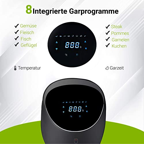 NUTRI-FRYER Heißluftfritteuse XXL [2000W] 5.0L Power Airfryer Groß - Filter Cool Touch, Digital Touchscreen Timer… – Bild 3