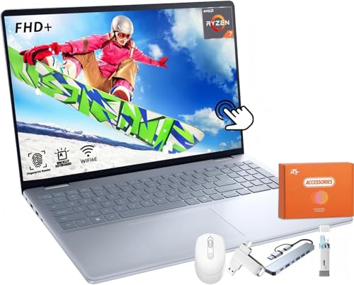 Image of Dell Inspiron 16 Business Touchscreen Laptop, 16 inch FHD+ Screen, AMD Ryzen 7-8840U(Up to 5.1 GHz), 64 GB DDR5, 4 TB SSD, Backlit KB, Fingerprint Reader, Windows 11 Pro