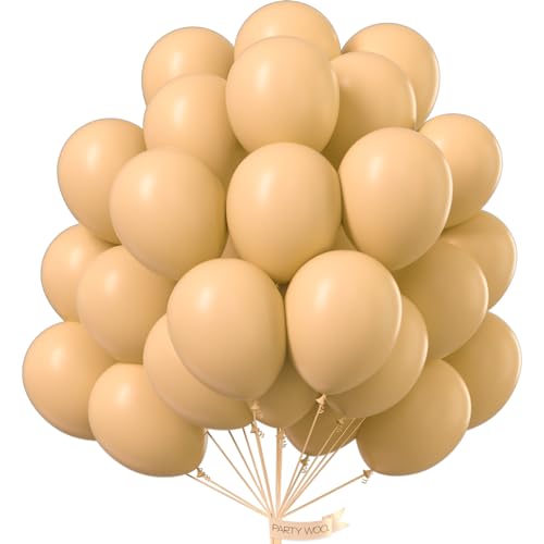 Image of PartyWoo Nude Balloons 50pcs Apricot Fall Neutral Color 12 Inch
