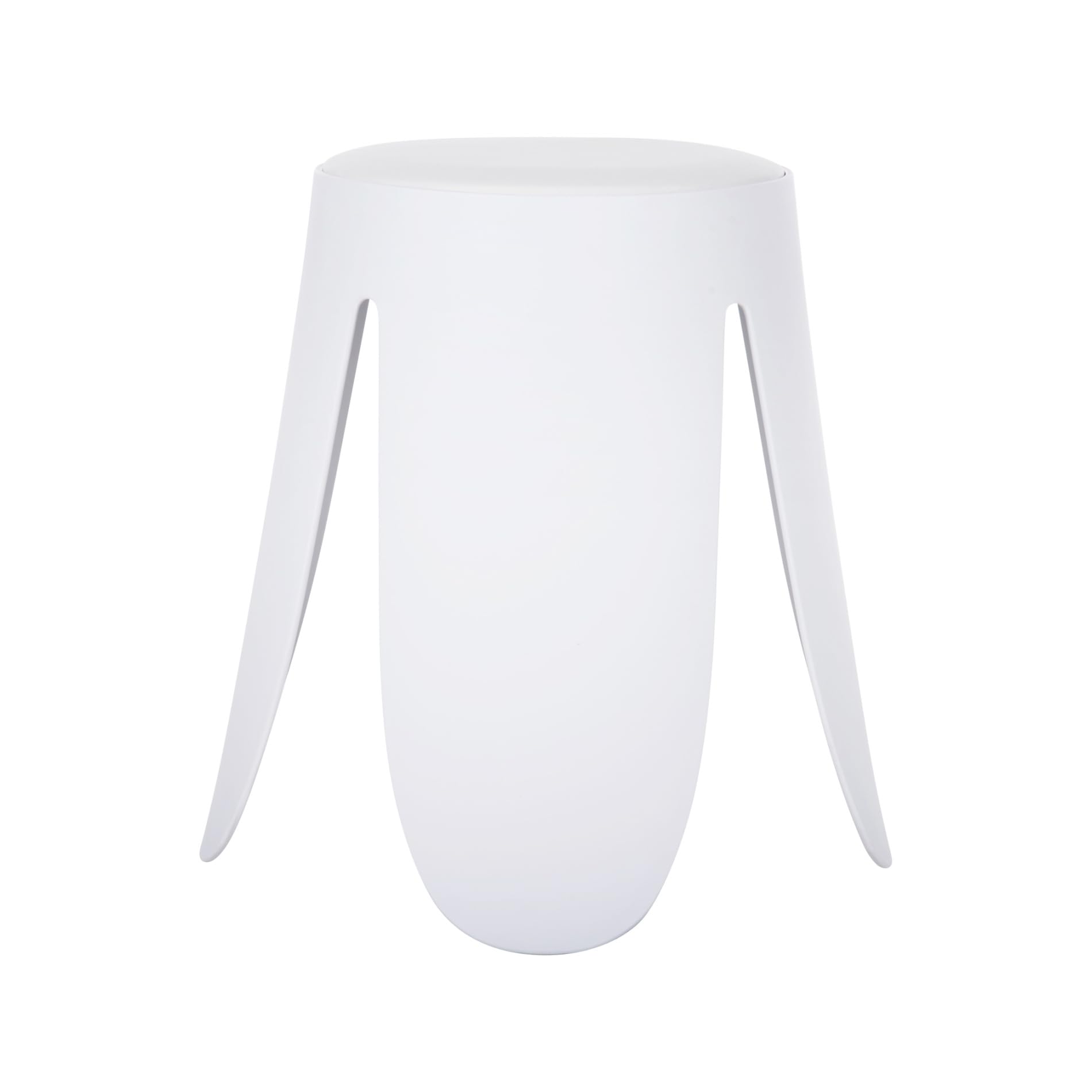 Rebecca Mobili Juego de 2 taburetes modernos, taburete reposapiés bajo, blanco, polipropileno sintético, sin respaldo, para salón dormitorio – Medidas (alt. x anch. x prof.): 46 x 30 x 30 cm – Art