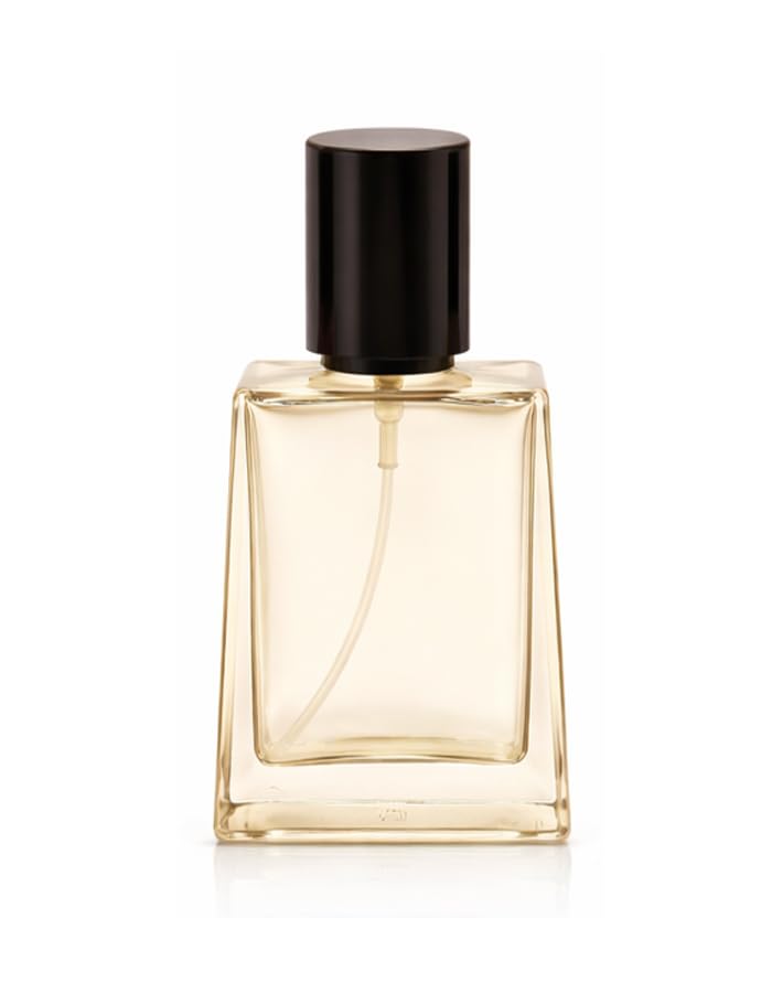 Image of Hunky Dory 30ml Empty Glass Perfume Bottles Set of 6 | Refillable Square Fragrance Spray Bottles with Black Caps