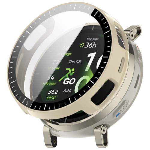[Comtax] �P�[�X For Amazfit Active 3 Premium �ی�P�[�X �J�o�[ �K���X�t�B���� ��̌^ �V�f�U�C�� PC+�K���X�f�� �S�ʕی� �����ߗ� �����x ���h�~ �ϏՌ� �����ȒP �J�o�[ (�x�[�W��)