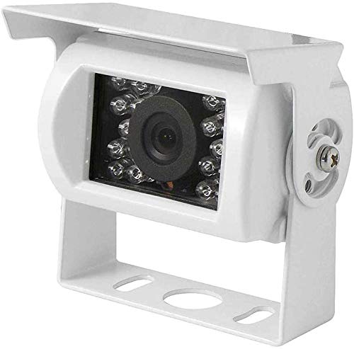 Achteruitrijcamera voor auto en camper, 18 leds, infrarood nachtzicht, kleur nachtzicht, met houder voor parkeerhulp (wit