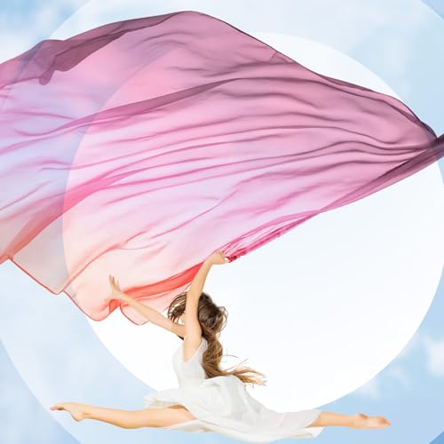 Image of Jecery 2 Pack Praise Dance Worship Flags, 35''x 55'', Orange Red Purple