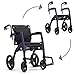 Triumph Mobility Rollz Motion 2 Rollator and Transport Chair 2-in-1 (Black)