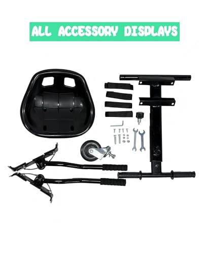 Image of Awwscooter K1 Go-Kart Seat Attachment for Self-Balancing Scooters, Adjustable Frame Fits 6.5 inch /8 inch /10 inch Boards, Easy Install, Kids & Family Fun (Scooter Not Included)-Classic Black