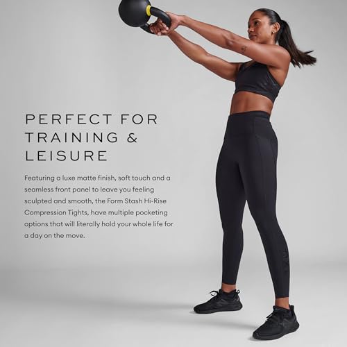 2XU Women's Form Hi-Rise Compression Tights - Performance Activewear for Training, Improved Recovery - Black/Black2