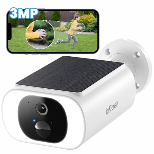 ieGeek 2K Camera Surveillance WiFi Exterieure sans Fil Batterie S1-3MP Camera Solaire Exterieur...