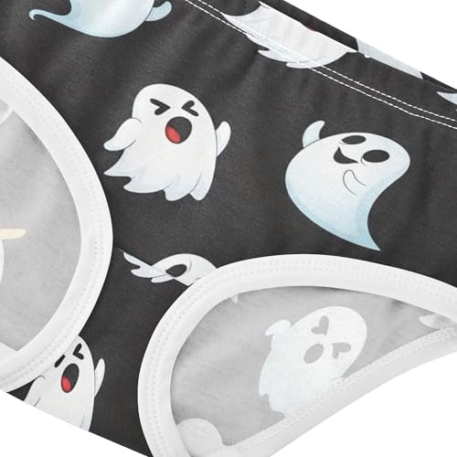 Cartoon Cute White Ghosts Black Panties for Girl Toddler Girls Underwear Cotton Print Briefs Girls Undies 2t4