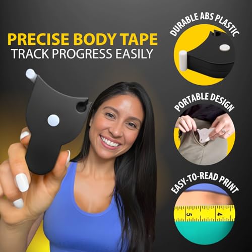 Image of Perfect Body Tape Measure - 80 Inch Automatic Telescopic Tape Measure - Retractable Measuring Tape for Body: Waist, Hip, Bust, Arms, and More (Black - 80 inch)