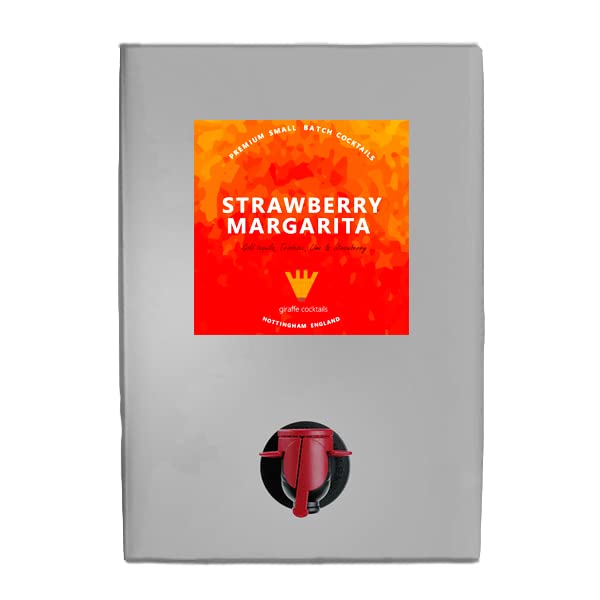 Giraffe Cocktails Ready-to-Drink Strawberry Margarita | Easy Premium Pre-Mixed | 10% ABV |10L BIB