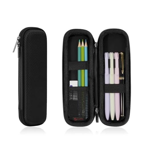 FINPAC Rígida Estuche Escolar, EVA Lápices Bolsa para Oficina, Organizador para Ejecutivo de la Pluma, Bolígrafo, Lápiz Táctil (Lápices no Incluidos), (Negro)