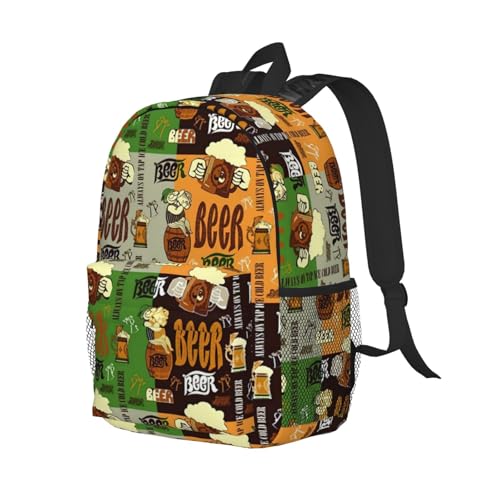 Mochila con estampado de cerveza para viajes y senderismo activo 2