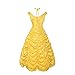 Drofe Princess Dress Costume for Women Yellow Dress Prom Party Adult (XL)