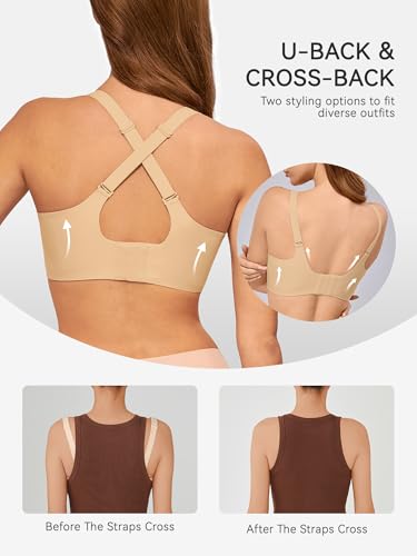 Image of LUCKMEEY Bras for Women No Underwire Wireless Bras - Seamless Push Up Full Coverage Bralettes Comfortable Everyday Bra