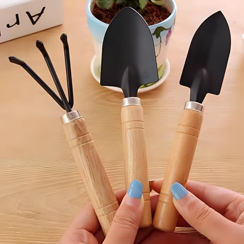 Oblivion 3 Pcs Gardening Tool Set, Hand Tool Kit for Home Gardening, Small Sized Hand Cultivator, Small Trowel & Garden Fork, Perfectly Sized for Kids, Ideal for Home Gardening, Flower Pot and Lawn