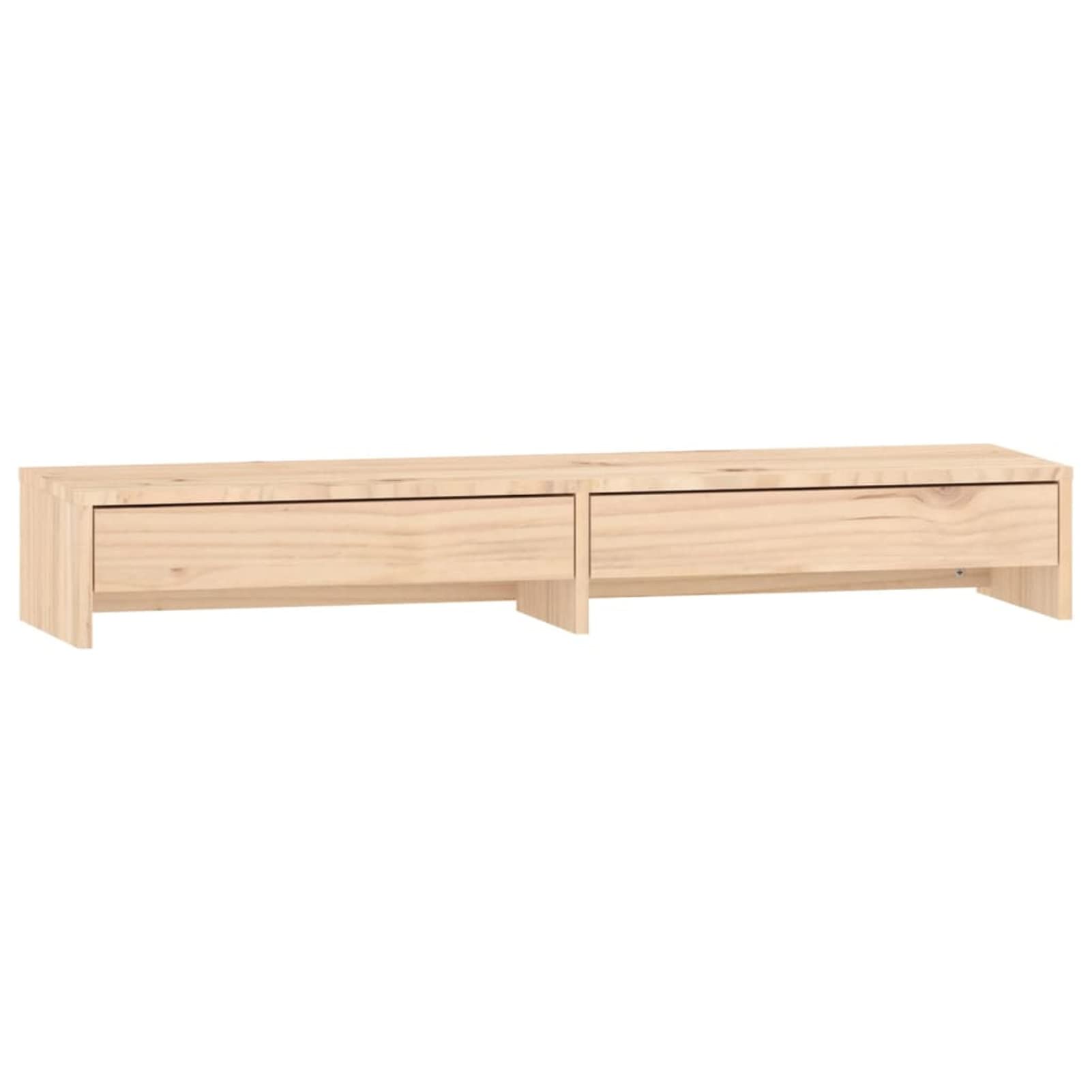 Supporto Per Monitor In Legno Di Pino - 100x27x15 Cm, Bianco, Per TV, PC E Desktop - Foto 7