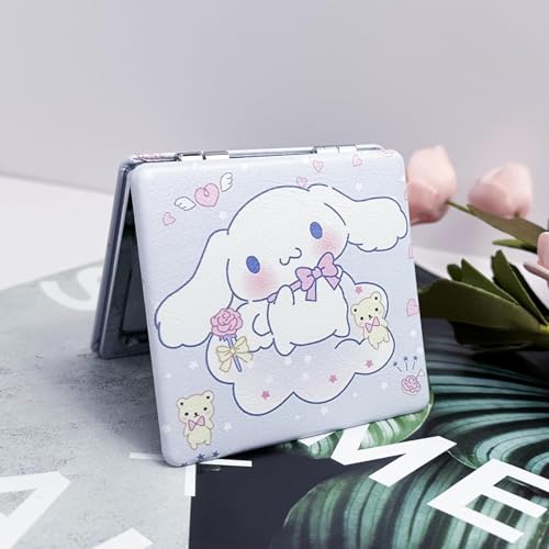 Kawaii Wallet with A Mirror and Stickers, ID Card Holder Purse Pouch with Zipper, Cute PU Wallet Durable Card Holder Credit Card Holder Money Bag for Students Teens Girls Boys2
