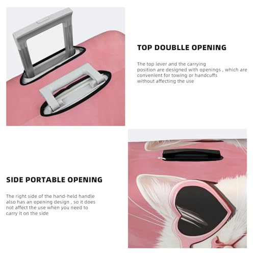 Cute Cat In A Sun Hat Cartoon Elastic Travel Luggage Covers Dustproof Scratch-Resistant Suitcase Protector Fit 22-24 Inch3