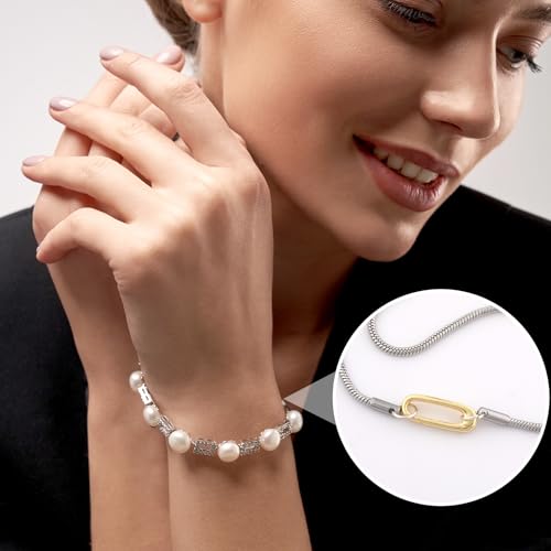 Cierres ovalados de oro 18k para collar y conector de pulsera HINZIC 6