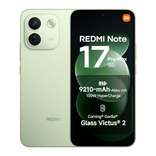 XIAOMI REDMI Note 17 Pro Max 5G, Smartphone 8+256 GB, Green, 9210 mAh Akku
