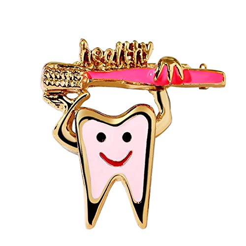 Cute Sweet Teeth Tooth Brooch Pins Enamel Health Logo Toothbrush Pin Dentist Badge Brooch