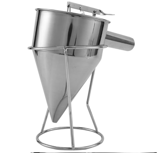 Funnel Cake Dispenser Piston Funnel Pancake Batter Dispenser with Stand Cupcake Batter Pourer Kitchen Gadget for Cake Baked