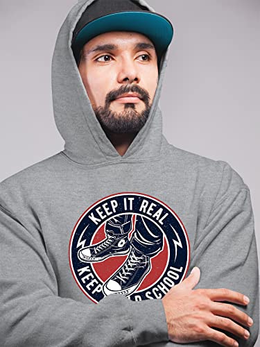 Sweat à capuche OM3 avec motif chaussures rétro imprimé sur pull gris XL - 2