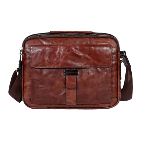 Travel Bags Mens Crossbody Bags Waist Packs Casual Daypacks Genuine Leather Shoulder Bags Messenger Bags 10.8Inch(Brown)
