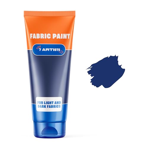 Blue Fabric Paint 2 fl. oz Tube Permanent Fabric Paint Dark Blue for Clothes | Textile Clothing Paints for Cotton and Synthethic Fabrics Furniture Upholstery Shoes Sneakers T-Shirt Tote Bags