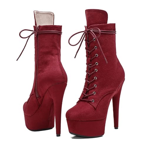Image of WUXIN H&P 6 in Pole Dance Boot Shoes For Women,Exotic Stiletto Shoes Platform,Stiletto Platform Pole Dancing Ankle Boots Heels