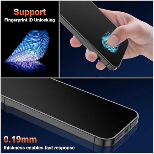 JEHOO [2 Pack] Anti Glare Matte Privacy TPU Screen Protector for Google Pixel 10 Pro (Not Glass), Fingerprint Sensor Compatible, Full Adhesive Flexible Film, Easy Installation by JEHOO - Used condition - Image 4