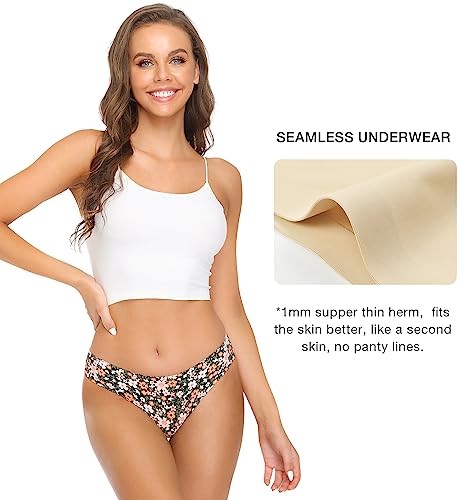 Altheanray AWB3081M-ALL FLOWERS Women’S Seamless Hipster Underwear No Show Panties Soft Stretch Bikini Underwears Multi-Pack thumb #2