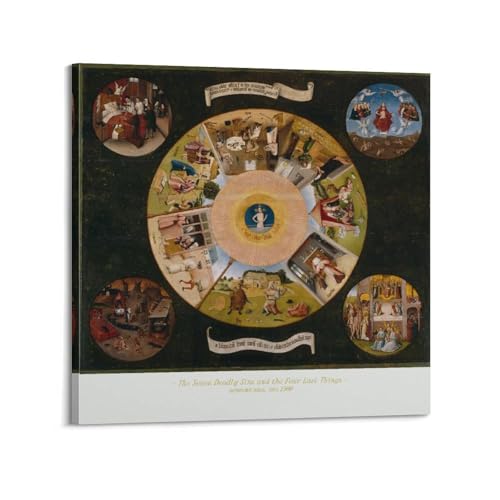 Affiche The Seven Deadly Sins de Bosch décoration murale salon 50x50