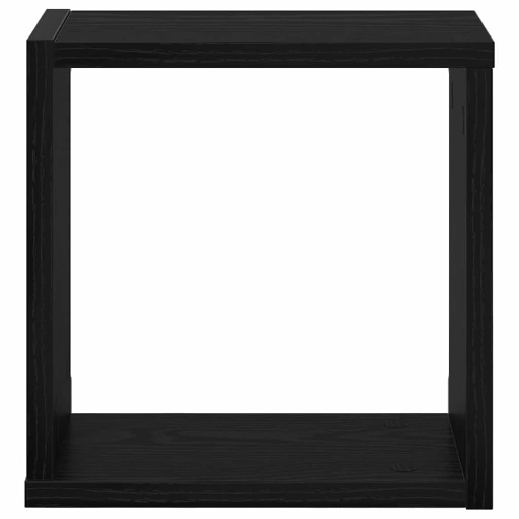 Wandregale Wandhalterung 2er Set schwarz eichenoptik, Holzwerkstoff schweberegal 26 x 15 x 26 cm für Bücher Deko und Pflanzen, Innenbereich