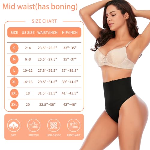 Image of Werena Tummy Control Thong Shapewear for Women Seamless Shaping Novelty Thong Panties Body Shaper Underwear