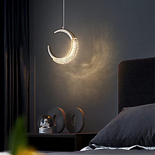 Lámpara de mesita de Noche posmoderna con LED en Forma de Media Luna, personalidad Simple y Creativa, lámpara de acrílico pequeña de Un Solo cabezal y línea Larga, fabricada en Ch