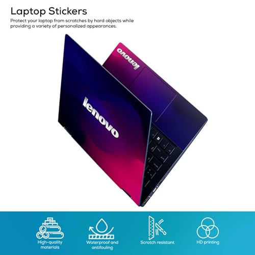 Image of Pattern L12 Top+Wrist Pad Vinyl Laptop Skin /Sticker /Cover for 13 to 13.3 Inches Laptops Laminated-Removable-HD Quality Compatible for Lenovo (13x9.2 Inches)